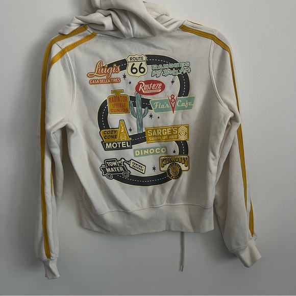 Disney Car’s Radiator Springs Zip Up Hoodie Cream-Girls Size Medium - Picture 4 of 8